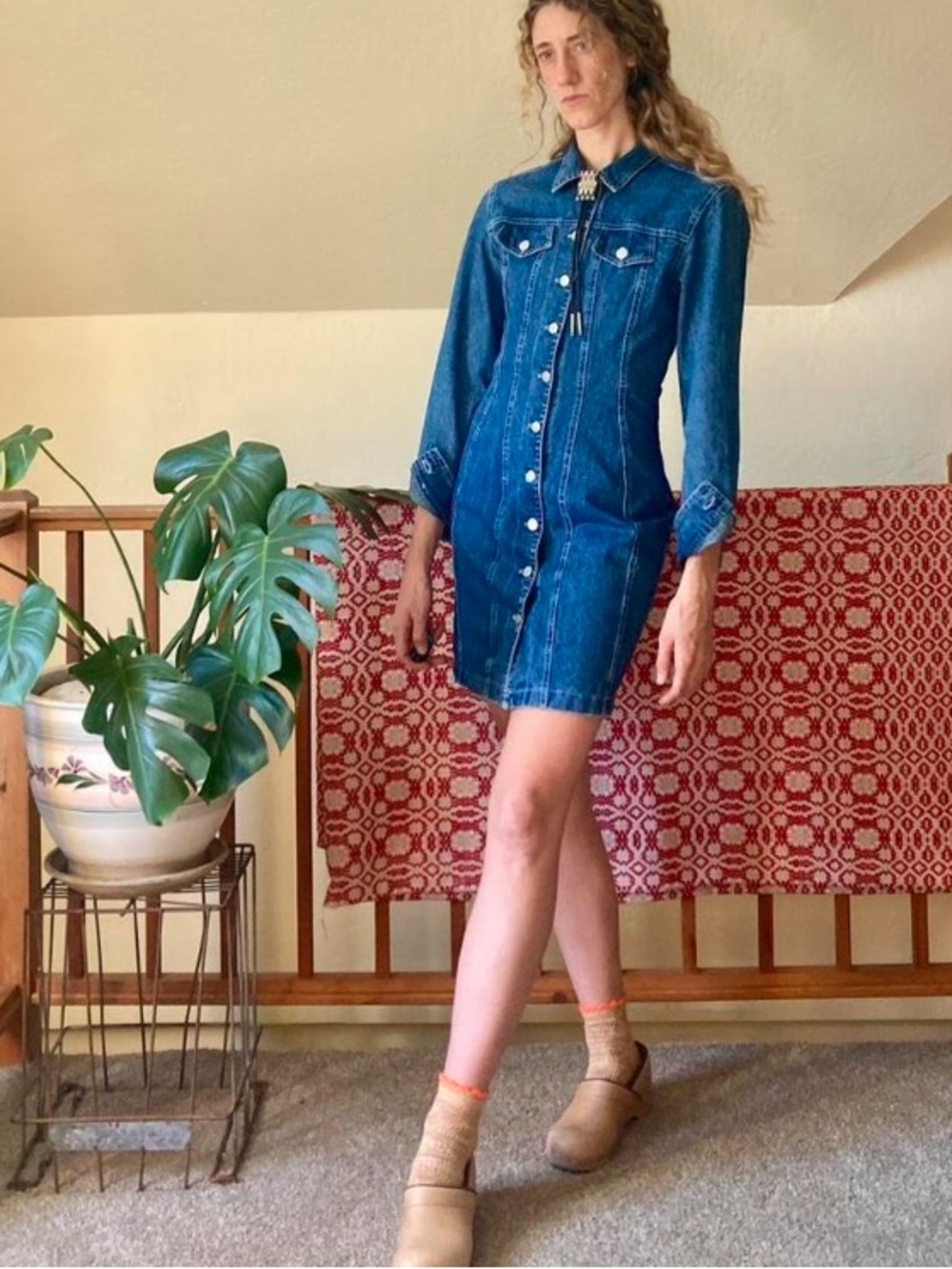 Vintage 1990s Denim Mini Western Dress